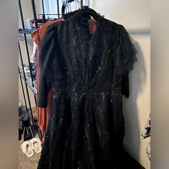 JessaKae Midnight Black Lace & Sequin Dress - Picture 3 of 4